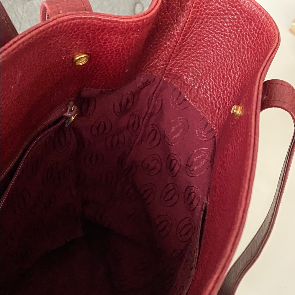 Cartier Burgundy Red Leather Tote - Authentic Vintage Luxury - Picture 16 of 16